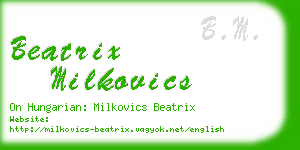 beatrix milkovics business card